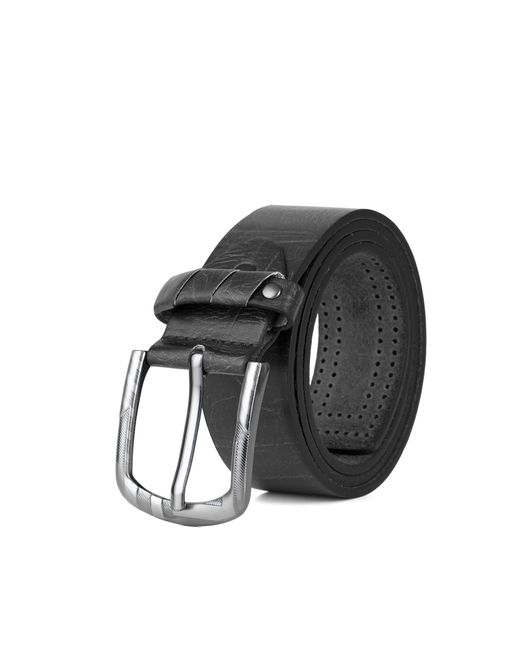 Woodland Leathers Black Jeans Belt, Vintage Effect 1.5" Distressed Leather for men