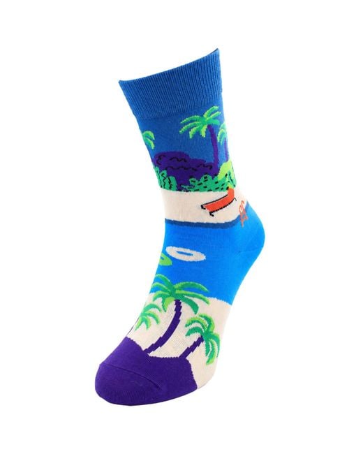 Happy Socks Blue 4-Pack Pool Party Gift Set Cotton for men