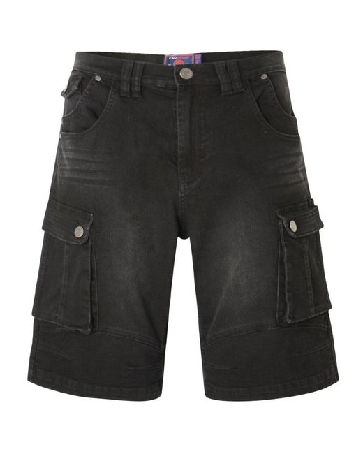 KAM Jeanswear Black Kam Big & Tall Denim Cargo Shorts for men