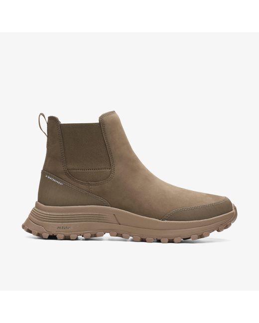 Clarks Brown Atl Trek Up Waterproof Khaki Nubuck Boots
