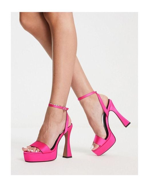 ASOS Pink Noon Platform Barely There Heeled Sandals