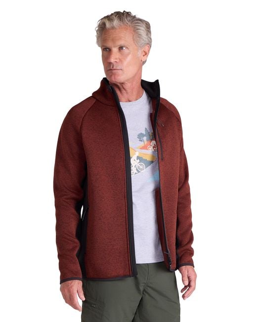 Mountain Warehouse Red 'Treston' Fleece Sweater Antipill Full Zip Stretchy Winter Coat for men