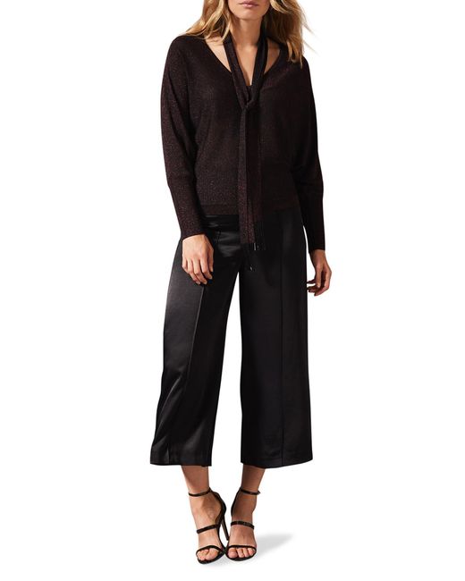 Phase Eight Black Sameera Scarf Tie Knit Top