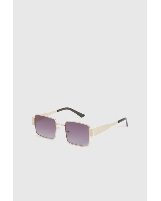 Boohoo Brown Metal Frame Square Sunglasses