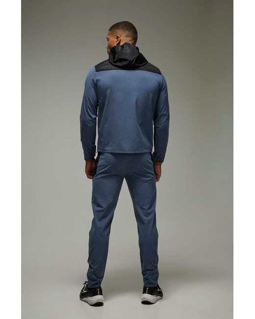 BoohooMAN Blue Active Quilted Regular Fit Tracksuit for men
