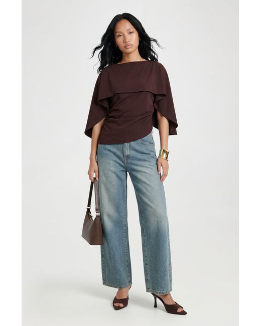Boohoo Blue Cape Overlay Top