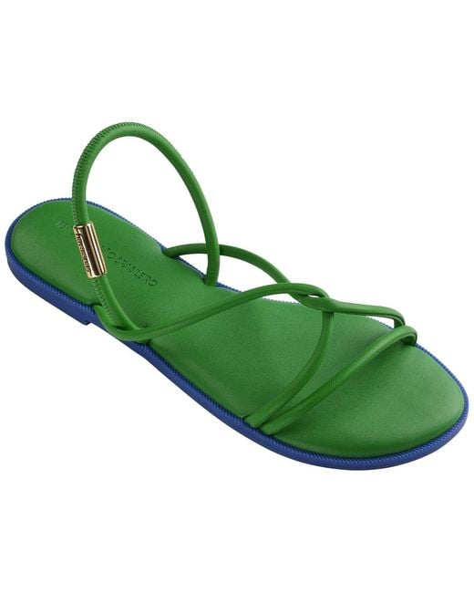 Havaianas Green Una Solid Patterned Toe Post Sandals