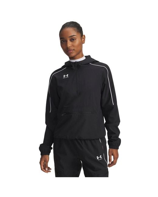 Under Armour Black Challenger Quarter Zip Hooded Anorak Jackets