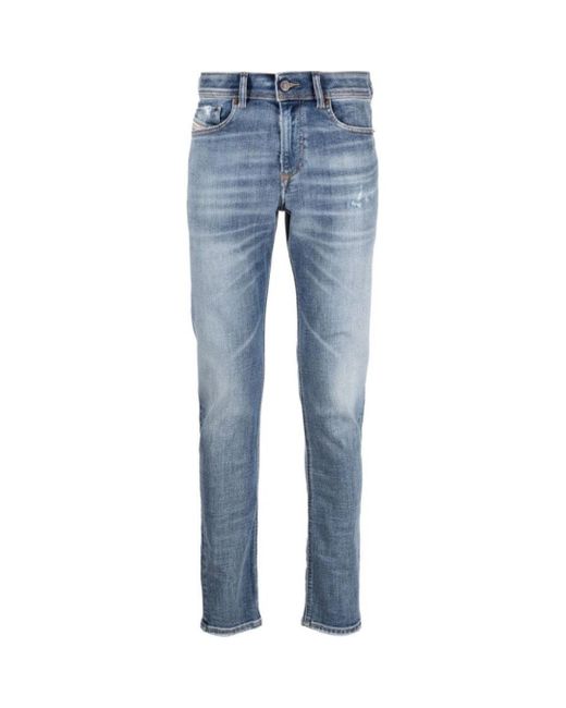 DIESEL Blue 1979 Sleenker Plain Light Faded Denim Jeans Cotton for men