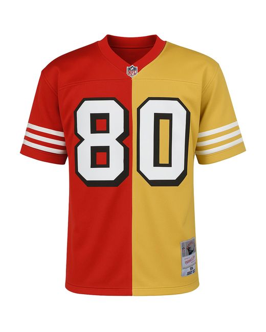 Mitchell & Ness Orange Nfl San Francisco 49Ers 80 Rice Split Legacy Jersey for men