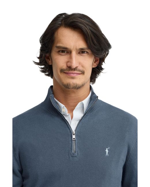 POLO CLUB Blue Zip Neck Sweater Pullover12 for men