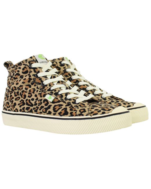 CARIUMA Brown Oca High Stripe Leopard Print Plismolls