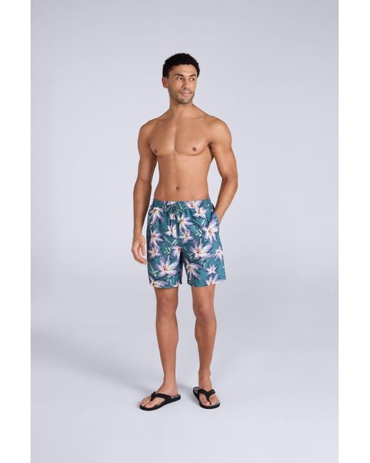 Mountain Warehouse Blue 'Deep Dive' Printed Boardshorts Quick Dry Summer Swimming Trunks for men