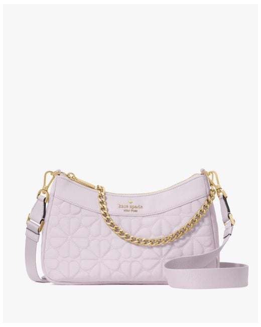 Kate Spade Pink Flower Quilted Poly Medium Convertible Crossbody