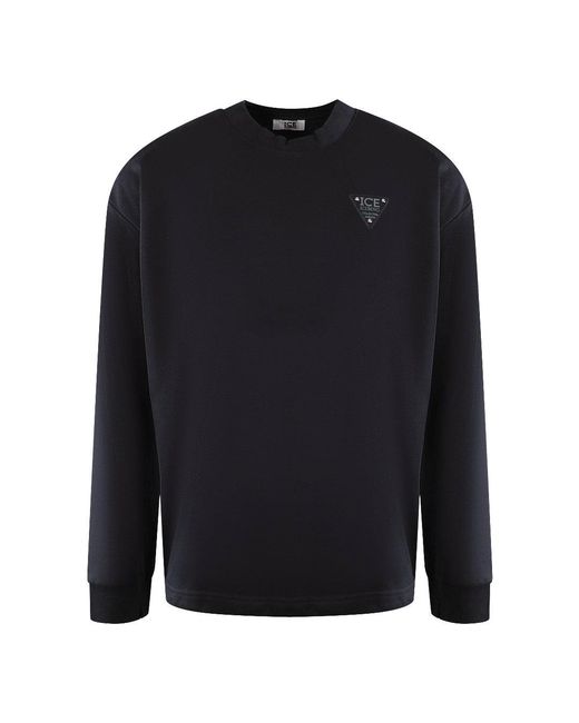 Ice Iceberg Blue Small Triangle Logo Sweatshirt Cotton for men