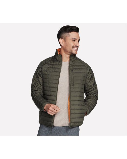 Skechers Brown Goshield Altitude Solid Patterned Ribbed Cuff Softshell Jacket for men