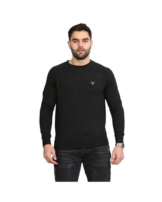 Gant Sweatshirt Met Ronde Hals in het Black voor heren