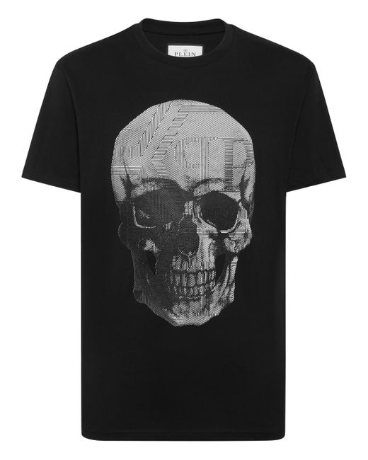 Philipp Plein Jersey T-shirt Round Neck Ss Skull in het Black voor heren