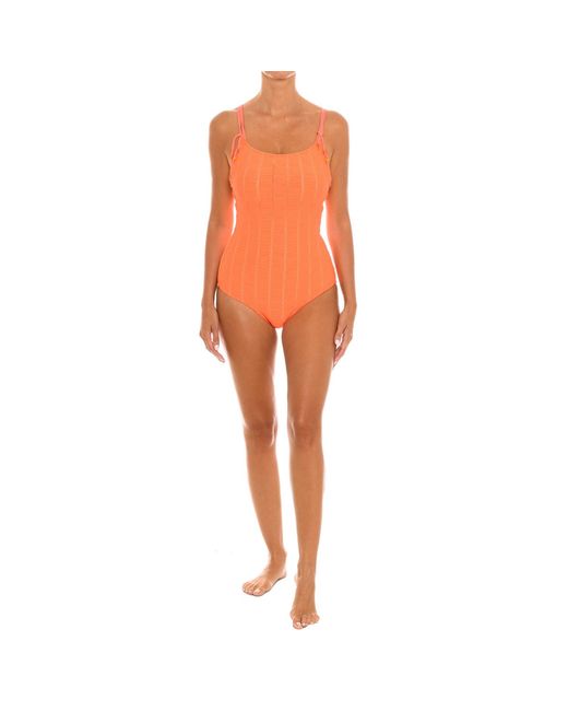 Teleno Orange Round Neckline Swimsuit Eb0216B