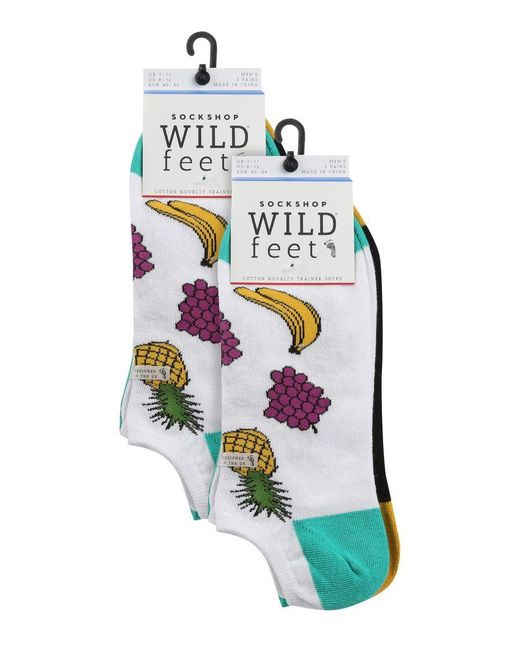 Wildfeet Green 6 Pack Novelty Trainer Socks for men