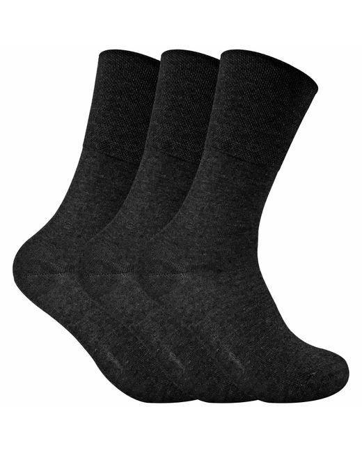 Sock Snob Black 3 Pack Ladies Non Elastic Thermal Diabetic Socks For Poor Circulation