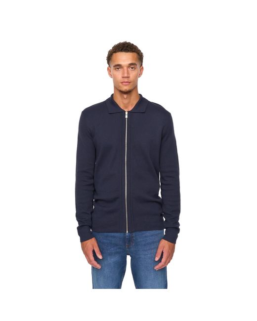 Duck and Cover Blue Melfi Knitted Zip-Off Jumper for men