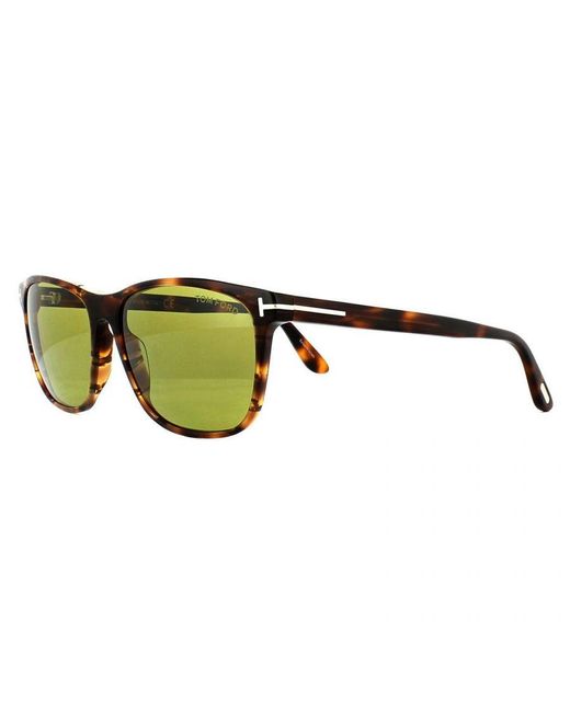 Tom Ford Green Rectangle Havana Sunglasses