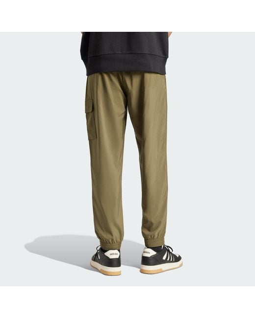 Adidas Green Essentials Small Logo Cargo Pants for men