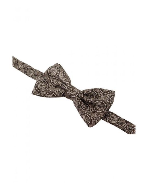 Dolce & Gabbana Brown 100% Silk Adjustable Neck Papillon Tie for men