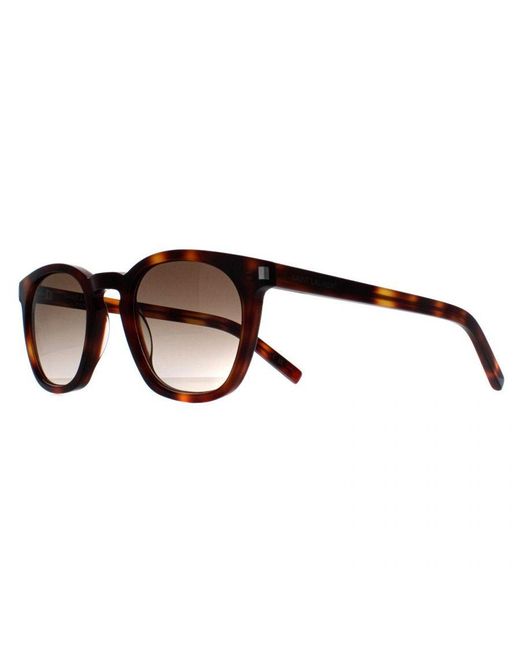 Saint Laurent Brown Round Gradient Keyhole Sunglasses