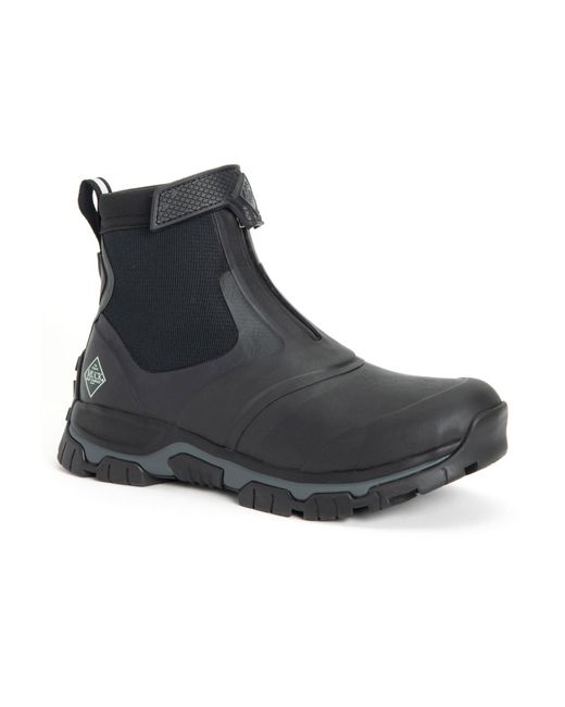 Muck Boot Black Apex Mid Zip Rubber/Dark Shadow Wellington