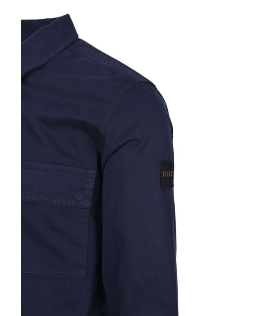 Boss Blue Lorum Shirt Open Cotton for men
