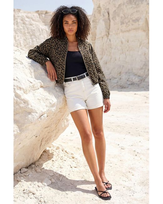D.u.s.k Brown Animal Print Bomber Jacket