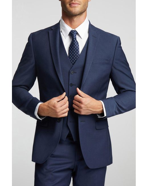 Ted Baker Blue Premium Panama Slim Suit Jacket Wool for men