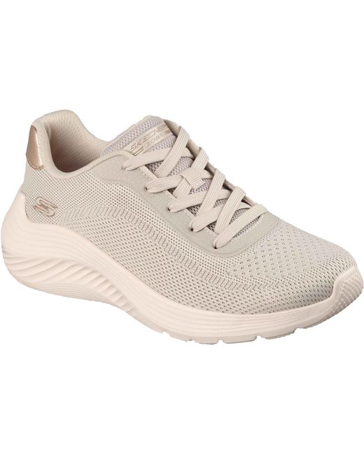 Skechers Natural Bobs Squad Waves Current Look Textile Off Trainers