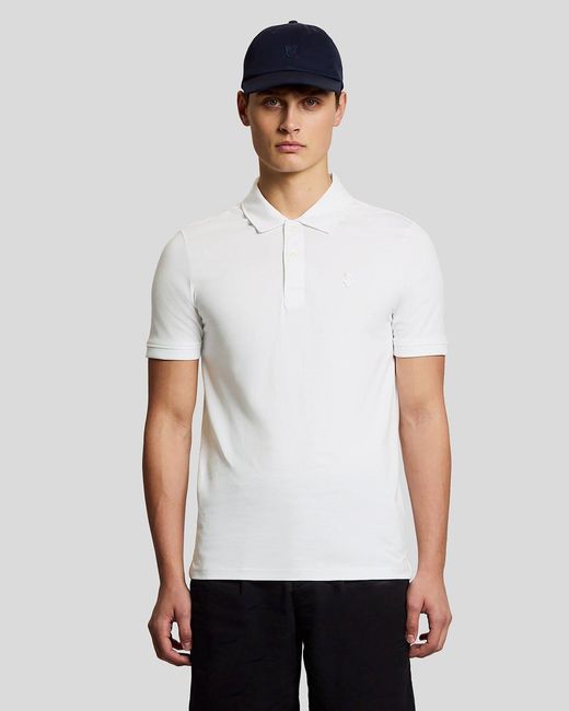 Lyle & Scott White Pintuck Cuff Polo Shirt for men