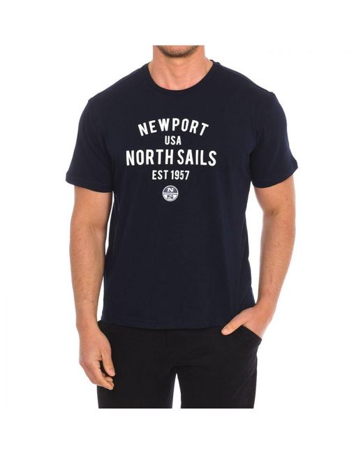 North Sails T-shirt Korte Mouw 9024010 Man in het Blue voor heren