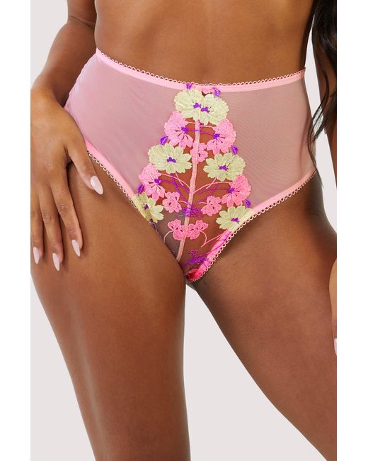 Playful Promises Pink Luna Pastel Embroidery High Waisted Brief