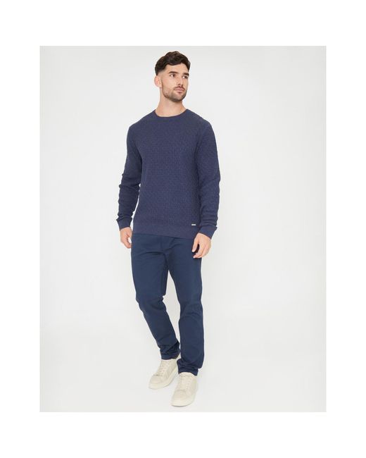 Threadbare Blue Staleyhall Crew for men