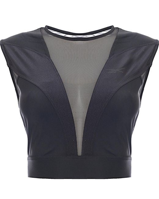 Reebok Blue Butterfly Mesh Insert Sports Bra
