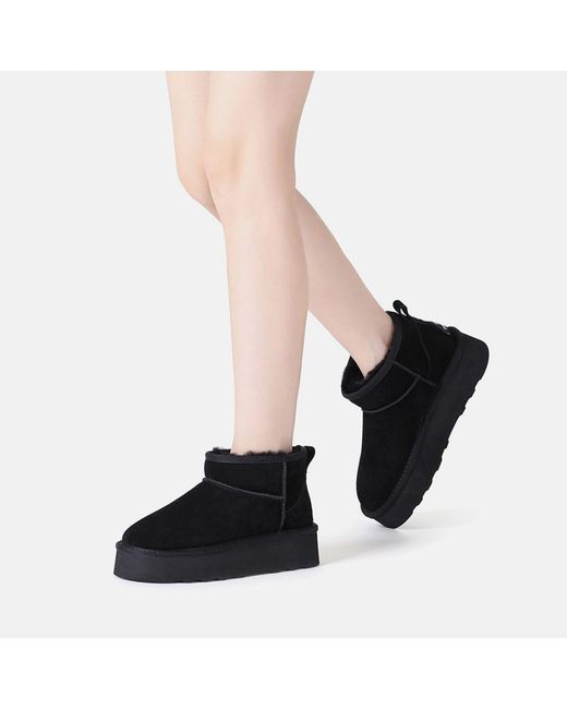 EVER AU Black Heron Ultra Mini Platform Boots