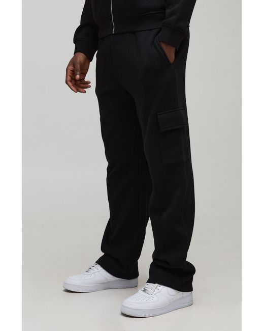 BoohooMAN Black Basic Straight Leg Cargo Jogger for men