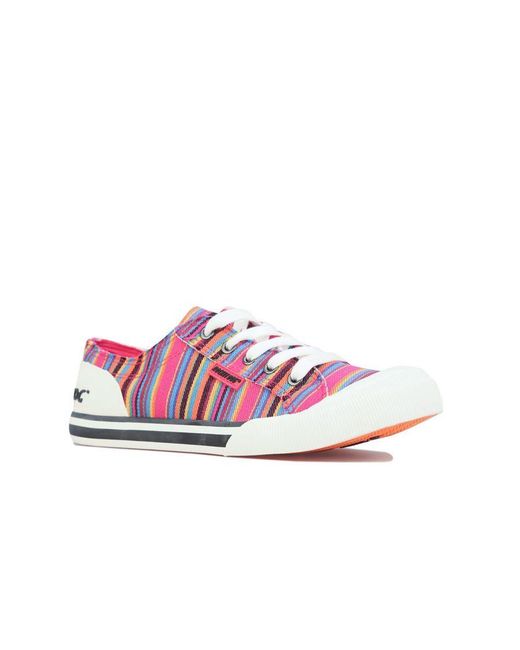 Rocket Dog Pink Jazzin Aloe Stripe Pumps Multi Colour Uk 3In
