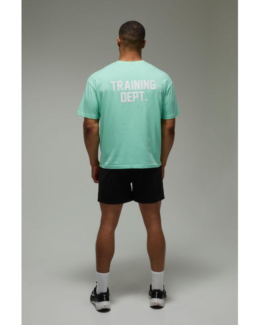 BoohooMAN Green Training Dept Oversized T-Shirt for men
