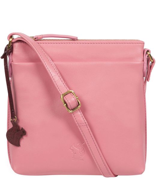 Conkca Pink 'Nikita' Blush Leather Cross Body Bag