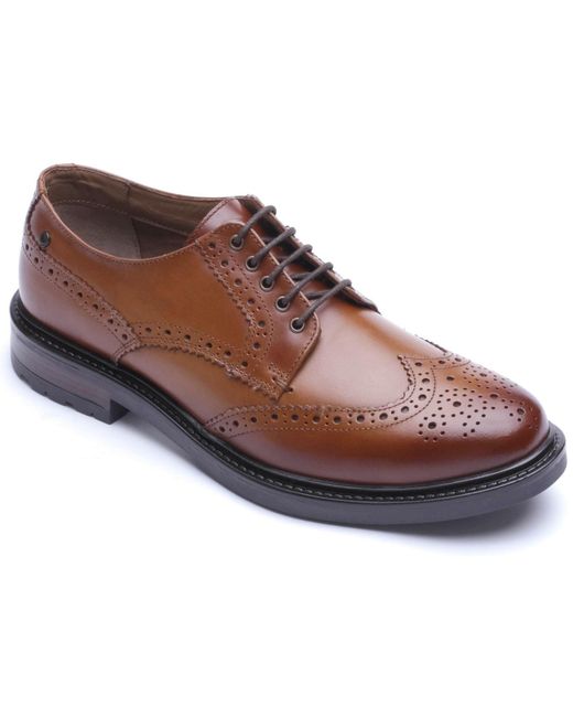 Base London Brown Tanner Leather Brogues Shoes for men