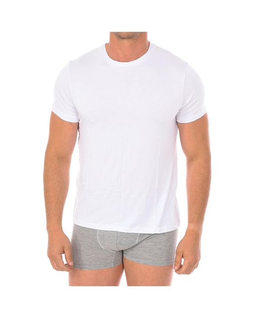 Q En White Bamboo Short Sleeve Undershirt Q602 for men