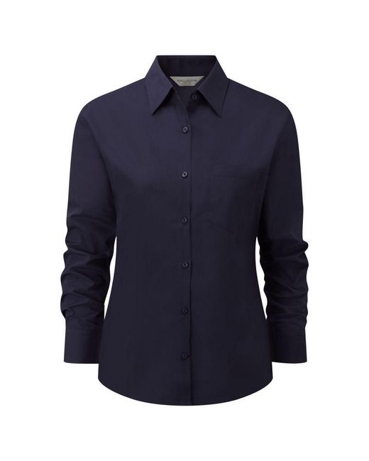 Russell Blue Collection Ladies/ Long Sleeve Shirt (French)
