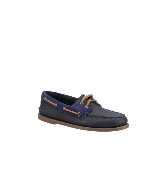 Sperry Top-Sider Blue Authentic Original Tumbled Suede Classic Lace Shoes for men