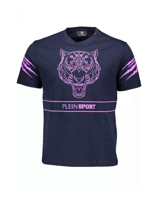 Philipp Plein Blue Cotton T-Shirt for men